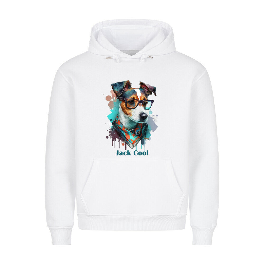 Premium Hoodie "Jack Russell Terrier - Jack Cool"" Weiß – hunde-shirt.de
