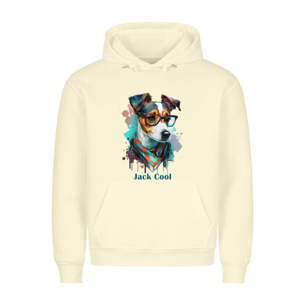 Premium Hoodie "Jack Russell Terrier - Jack Cool"" Beige – hunde-shirt.de