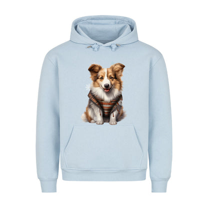 Premium Hoodie "Icelandic Sheepdog - Winter" Babyblau – hunde-shirt.de