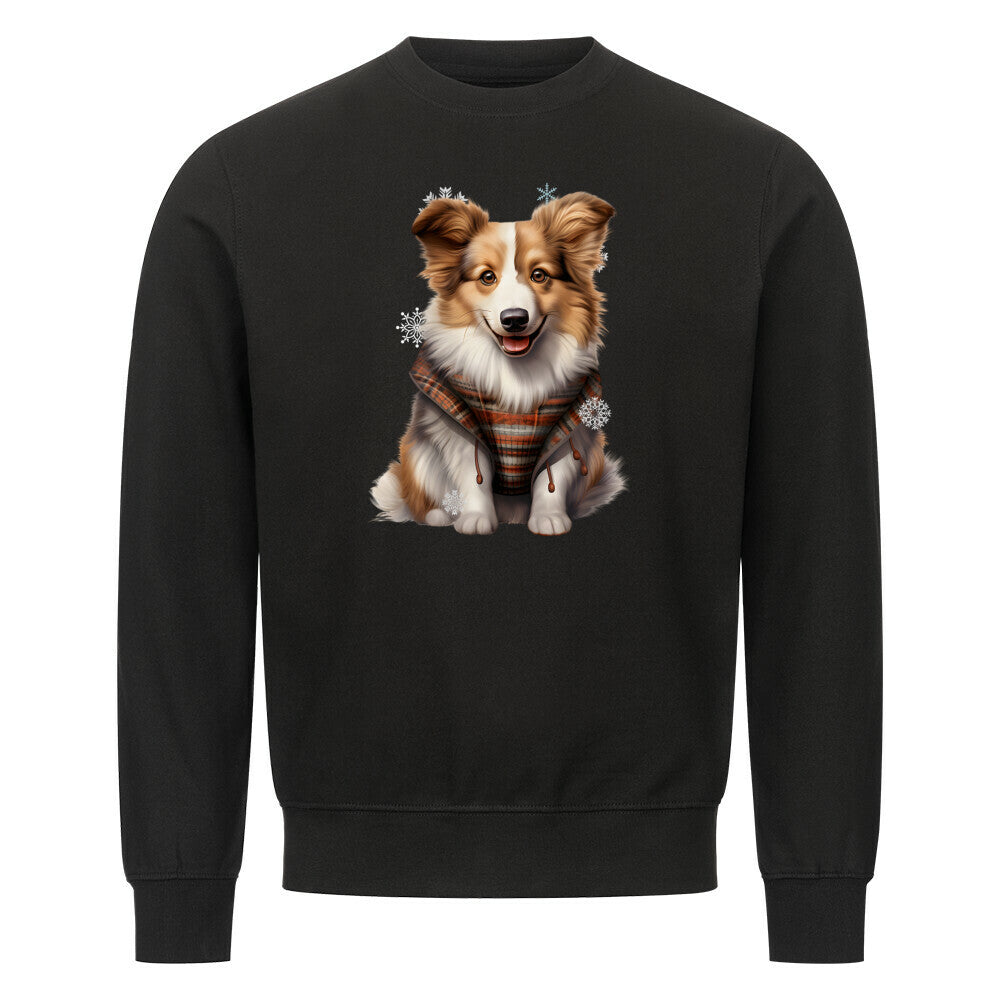 Premium Sweatshirt "Icelandic Sheepdog - Winter" Schwarz – hunde-shirt.de