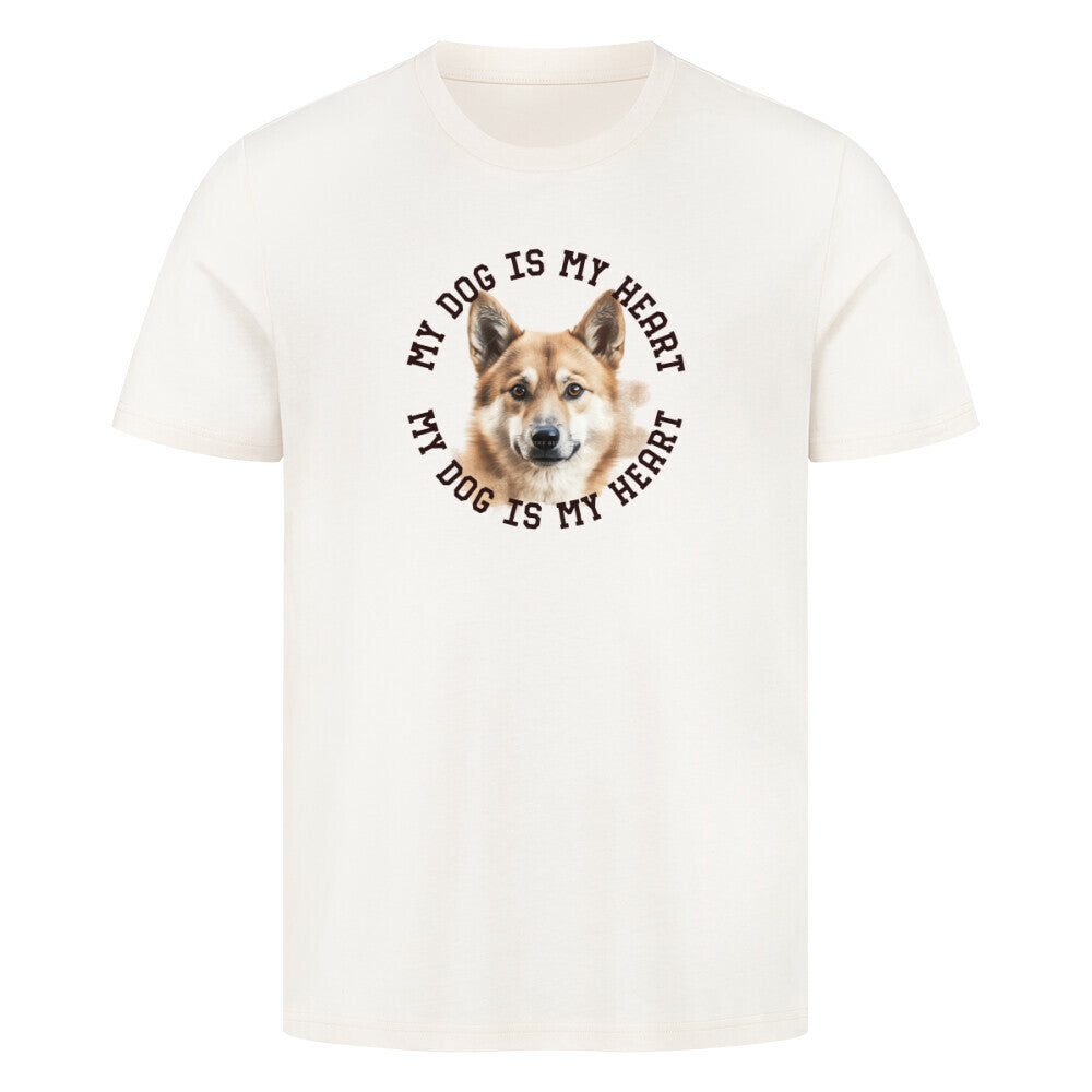 Premium T-Shirt "Icelandic Sheepdog - HEART" Natural Raw – hunde-shirt.de