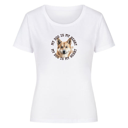 Premium Organic Damen-Shirt "Icelandic - HEART" Weiß – hunde-shirt.de