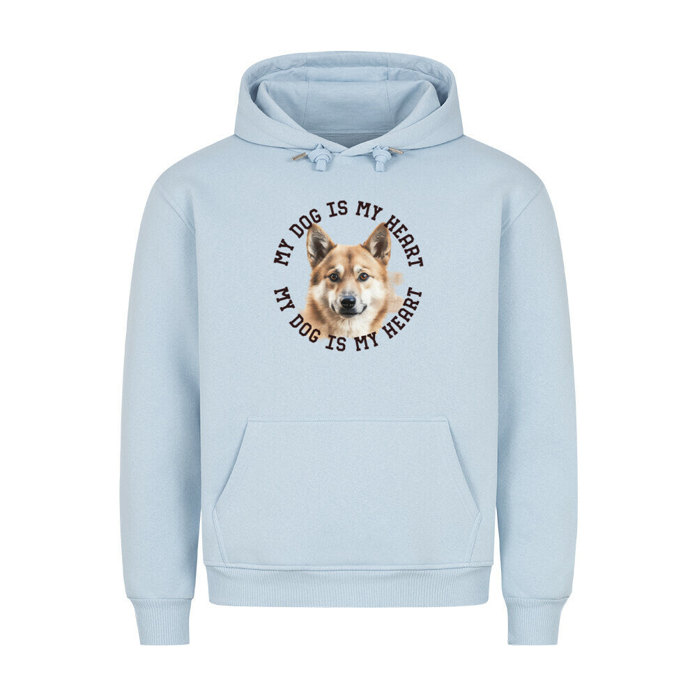 Premium Hoodie "Icelandic Sheepdog - HEART" Babyblau – hunde-shirt.de