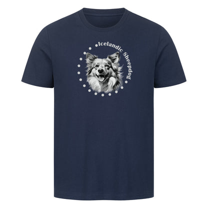 Premium T-Shirt "Icelandic Sheepdog -Breed" French Navy – hunde-shirt.de