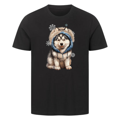 Premium T-Shirt "Husky - BLUE" Schwarz – hunde-shirt.de