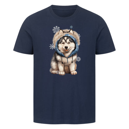 Premium T-Shirt "Husky - BLUE" French Navy – hunde-shirt.de