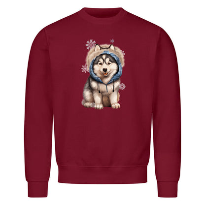 Premium Sweatshirt "Husky - BLUE" Burgunder – hunde-shirt.de