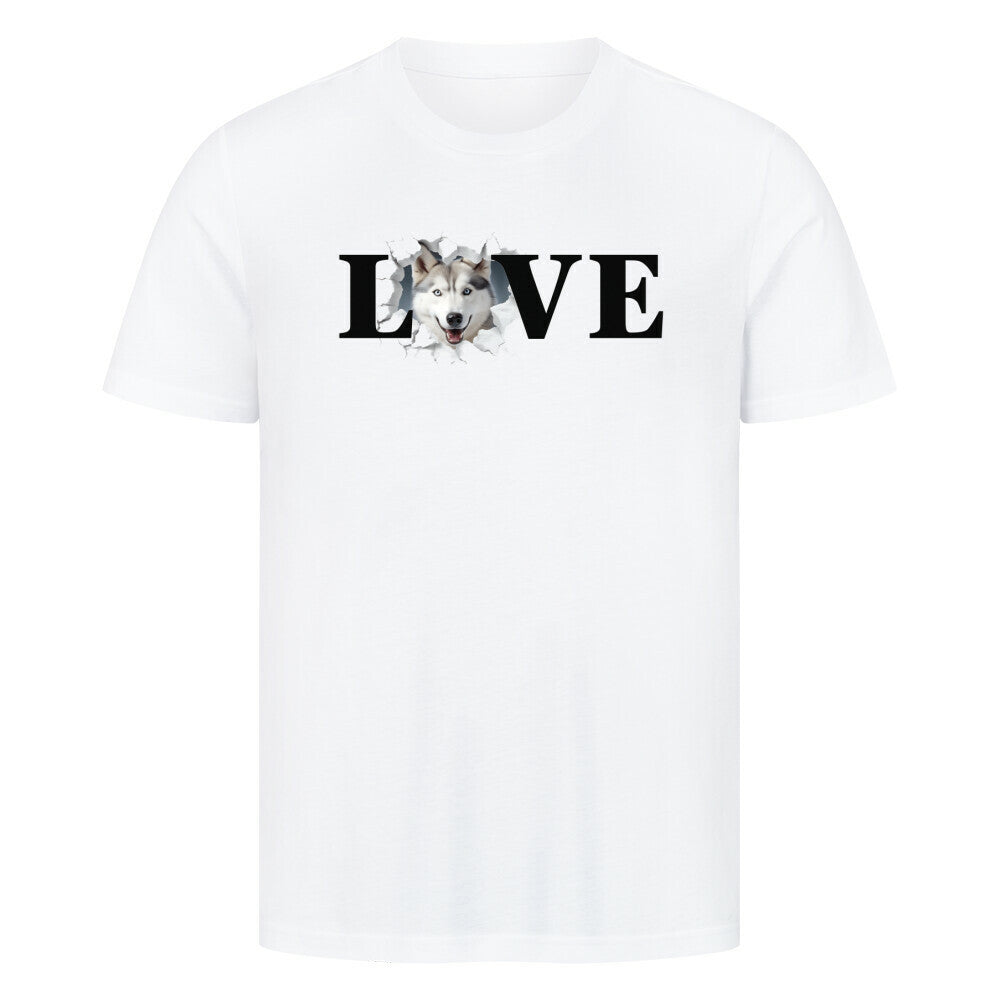 Premium T-Shirt "Husky - LOVE" Weiß – hunde-shirt.de