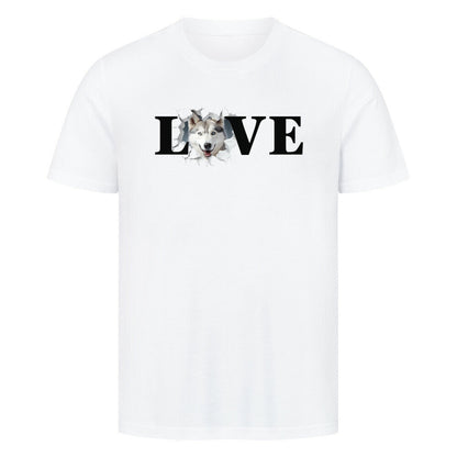 Premium T-Shirt "Husky - LOVE" Weiß – hunde-shirt.de