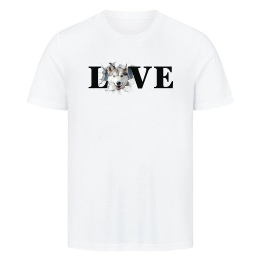 Premium T-Shirt "Husky - LOVE" Weiß – hunde-shirt.de