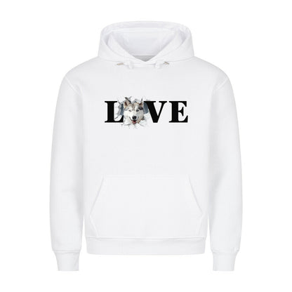 Premium Hoodie "Husky - LOVE" Weiß – hunde-shirt.de