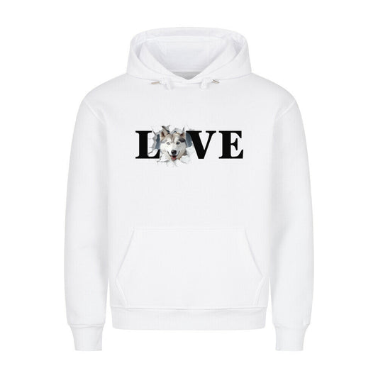 Premium Hoodie "Husky - LOVE" Weiß – hunde-shirt.de