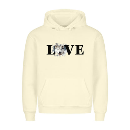 Premium Hoodie "Husky - LOVE" Beige – hunde-shirt.de