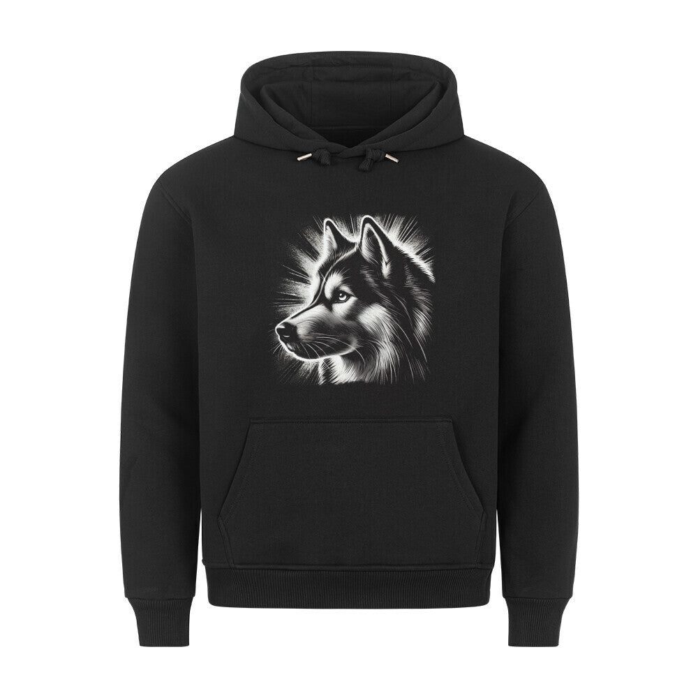 Premium Hoodie "Husky - Shine" Schwarz – hunde-shirt.de