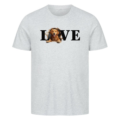 Premium T-Shirt "Hovawart hell - LOVE" Heather Grey – hunde-shirt.de