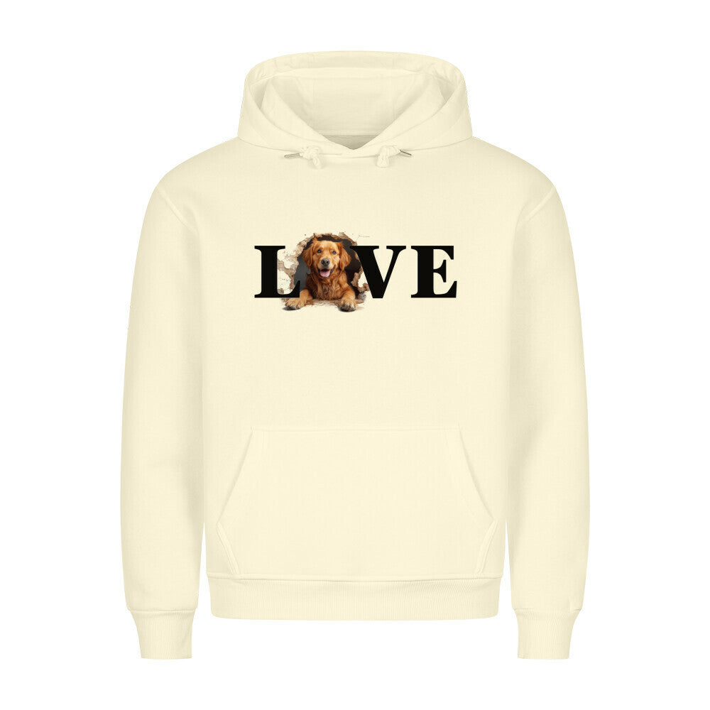 Premium Hoodie "Hovawart hell - LOVE" Beige – hunde-shirt.de