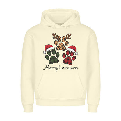 Premium Hoodie "Merry Christmas" Beige – hunde-shirt.de