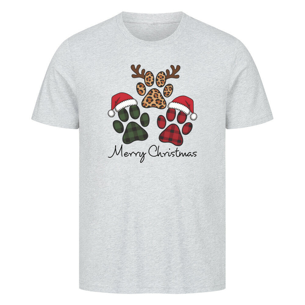 Premium T-Shirt "Merry Christmas" Heather Grey – hunde-shirt.de