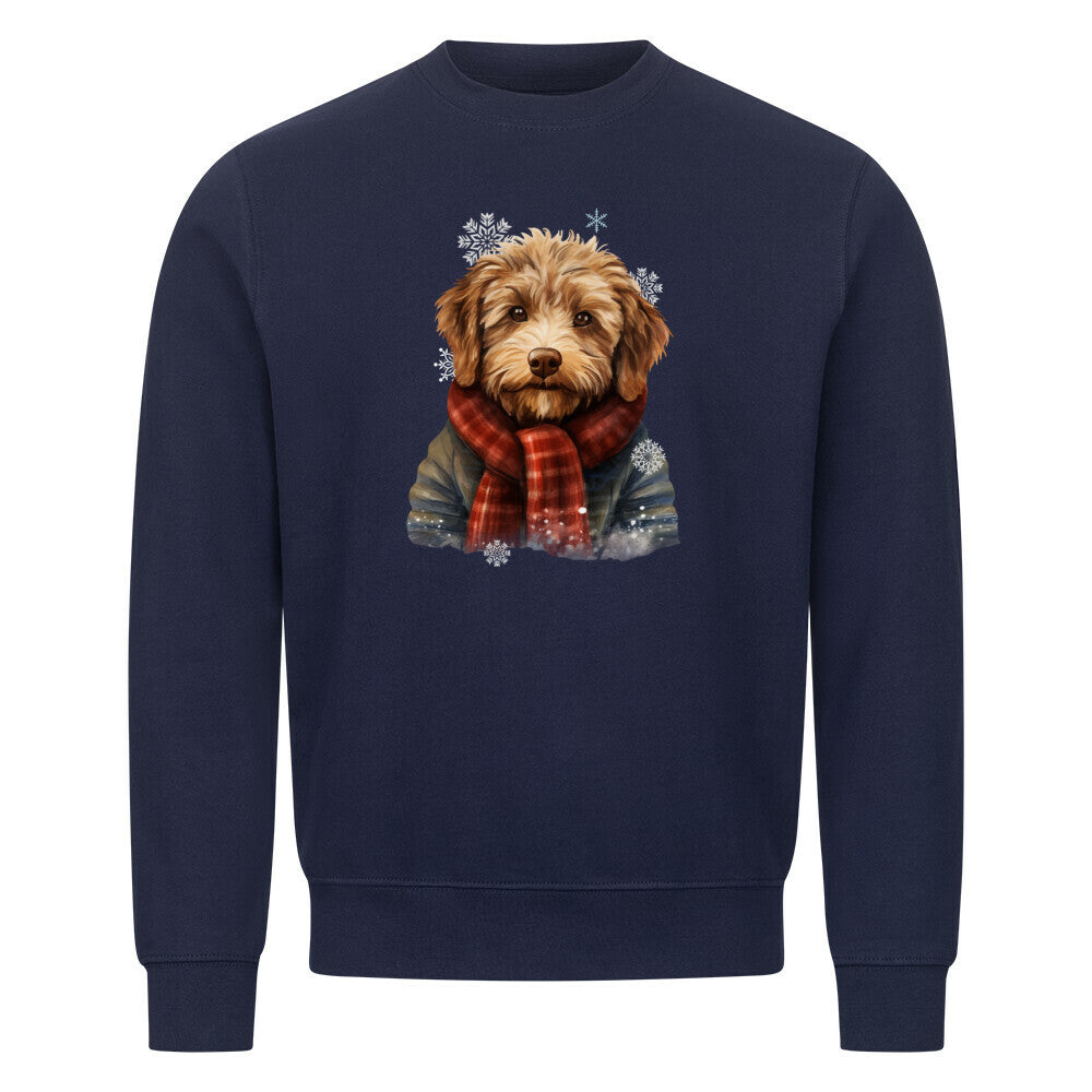 Premium Sweatshirt "Labradoodle - Winter rot" Navy Blue – hunde-shirt.de