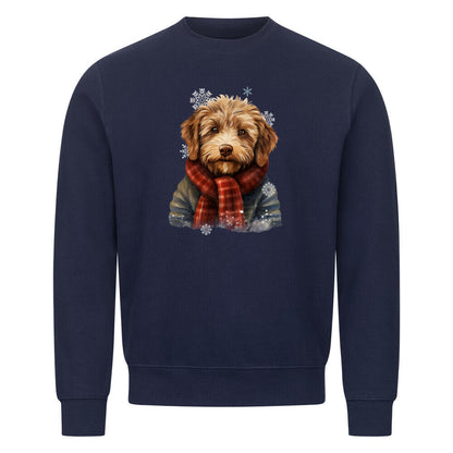 Premium Sweatshirt "Labradoodle - Winter rot" Navy Blue – hunde-shirt.de