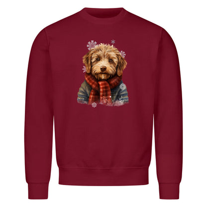 Premium Sweatshirt "Labradoodle - Winter rot" Burgunder – hunde-shirt.de