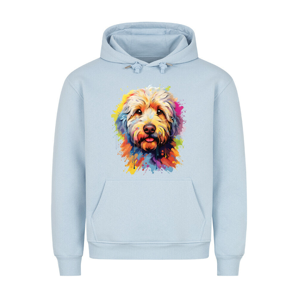 Premium Hoodie "Labradoodle - Paint" Babyblau – hunde-shirt.de