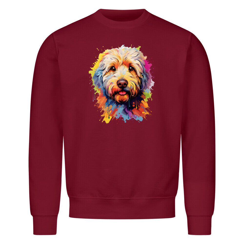 Premium Sweatshirt "Labradoodle - Paint" Burgunder – hunde-shirt.de
