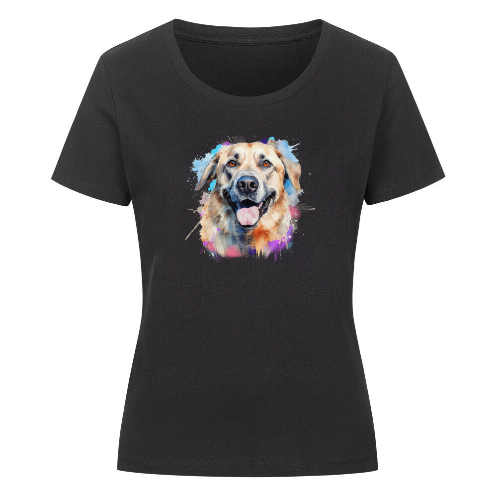 Premium Organic Damen-Shirt "Kangal - Paint" Schwarz – hunde-shirt.de
