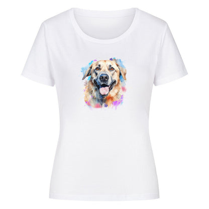 Premium Organic Damen-Shirt "Kangal - Paint" Weiß – hunde-shirt.de