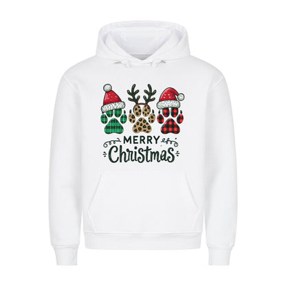 Premium Hoodie "Merry Christmas 3taps" Weiß – hunde-shirt.de