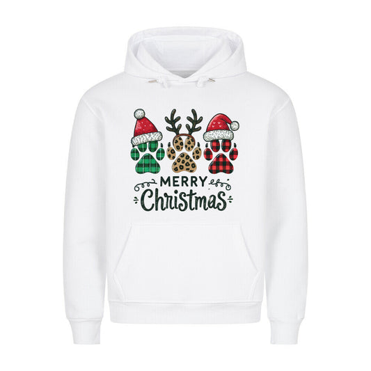 Premium Hoodie "Merry Christmas 3taps" Weiß – hunde-shirt.de