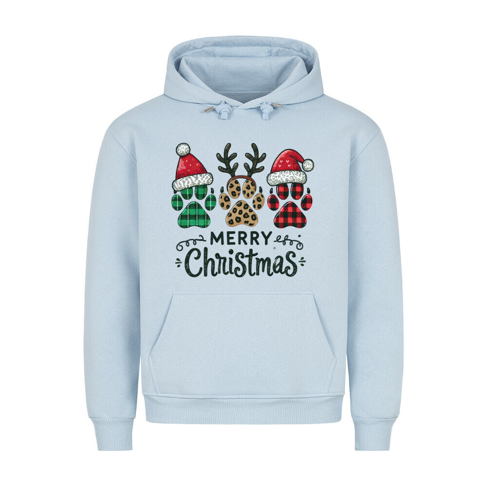 Premium Hoodie "Merry Christmas 3taps" Babyblau – hunde-shirt.de