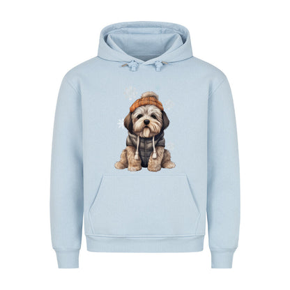 Premium Hoodie "Lhasa Apso Winterbub" Babyblau – hunde-shirt.de