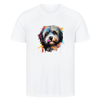 Premium T-Shirt "Lhasa Apso Paint" Weiß – hunde-shirt.de