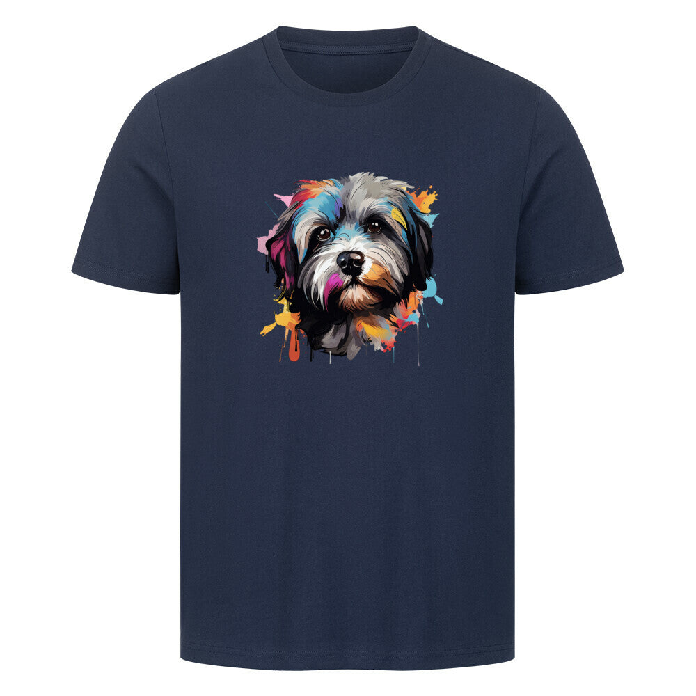 Premium T-Shirt "Lhasa Apso Paint" French Navy – hunde-shirt.de