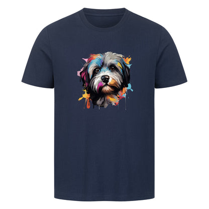 Premium T-Shirt "Lhasa Apso Paint" French Navy – hunde-shirt.de