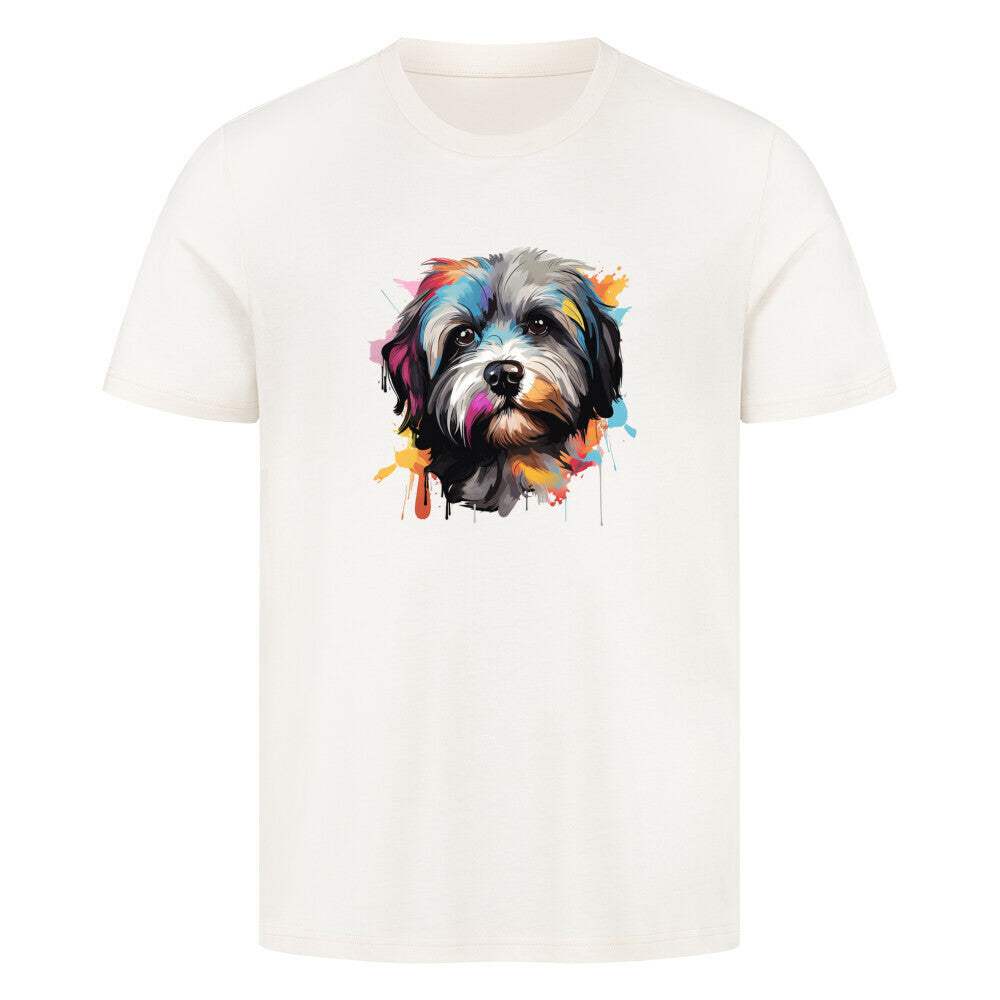 Premium T-Shirt "Lhasa Apso Paint" Natural Raw – hunde-shirt.de