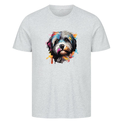 Premium T-Shirt "Lhasa Apso Paint" Heather Grey – hunde-shirt.de