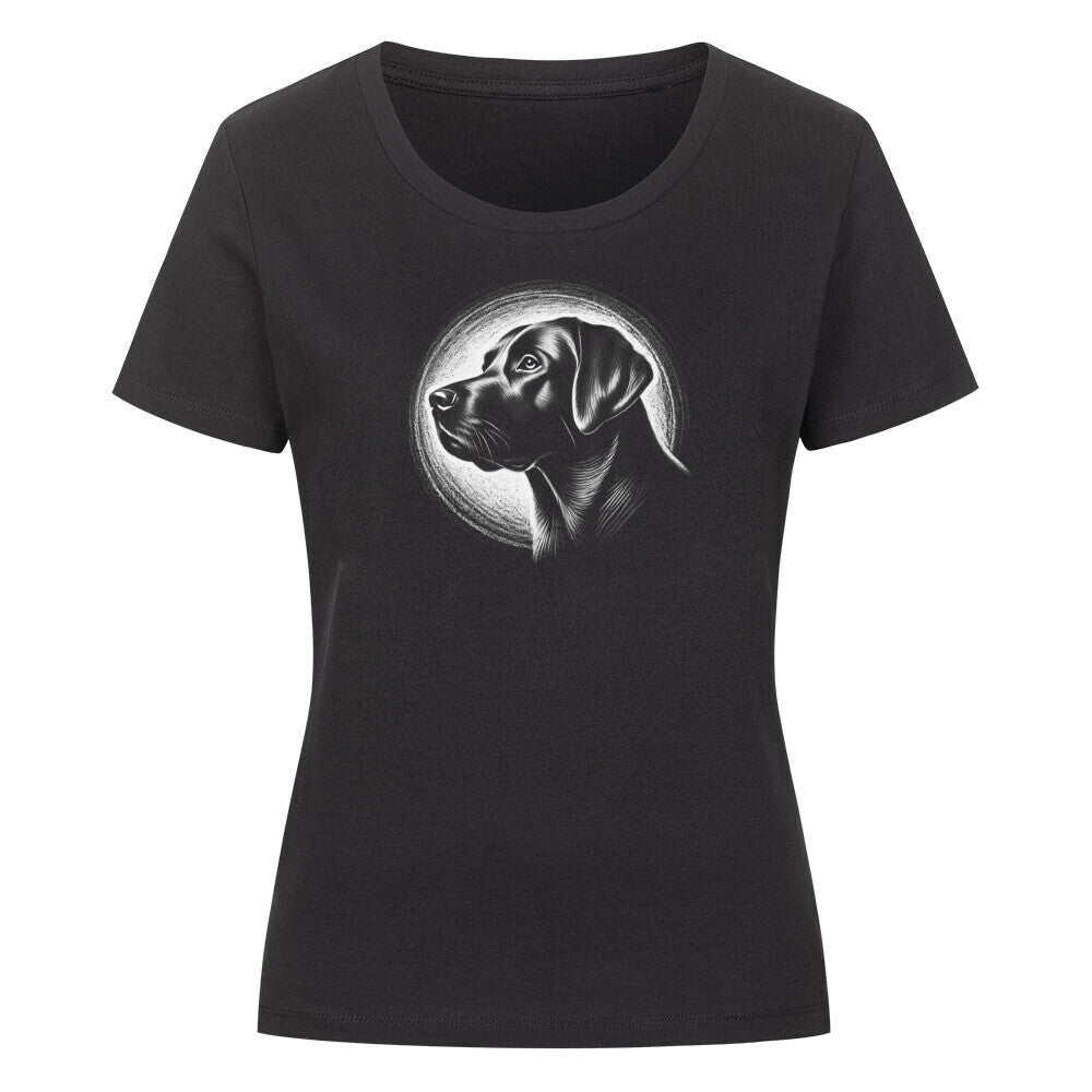 Premium Organic Damen-Shirt "Labrador - Shine" Schwarz – hunde-shirt.de