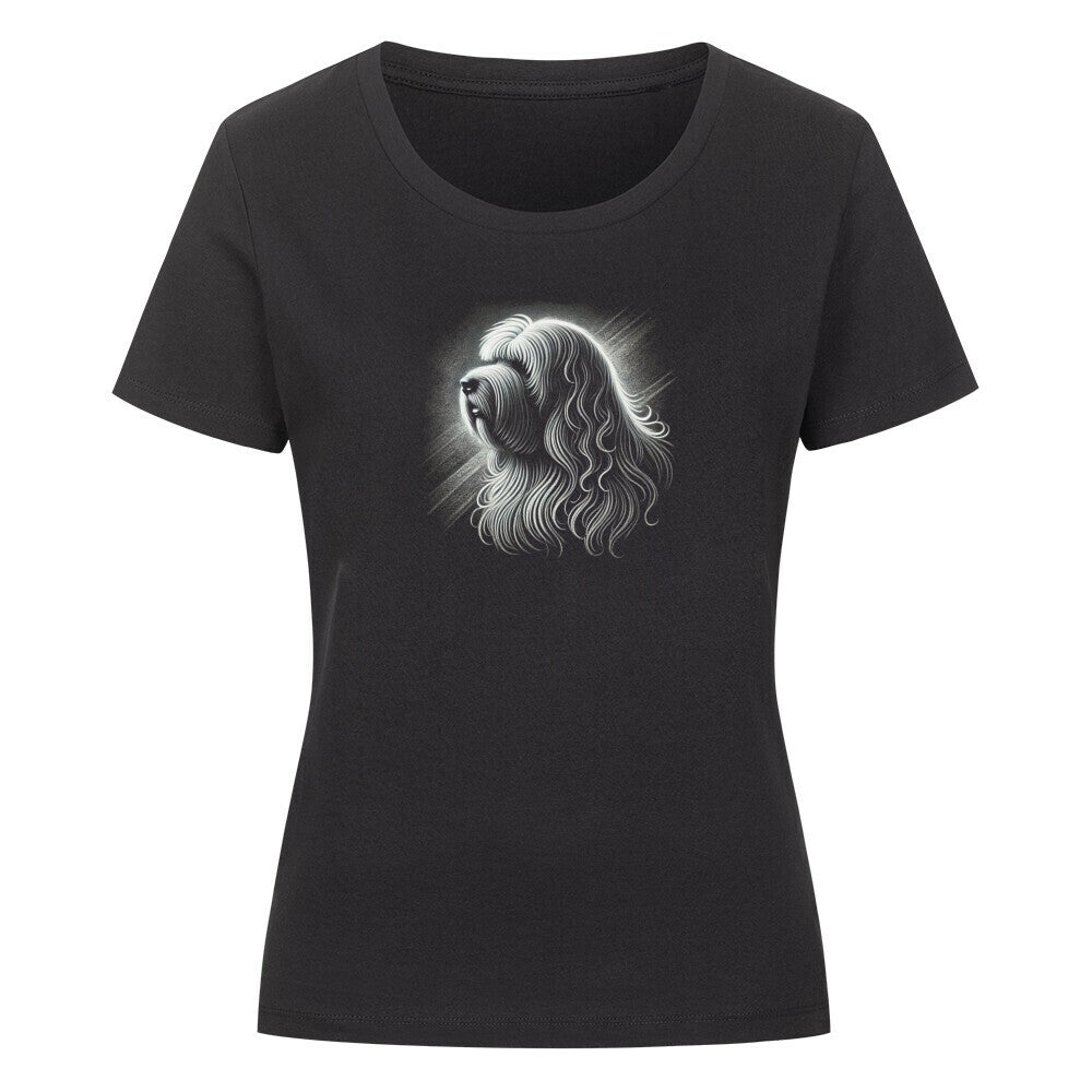 Premium Organic Damen-Shirt "Komondor - Shine" Schwarz – hunde-shirt.de