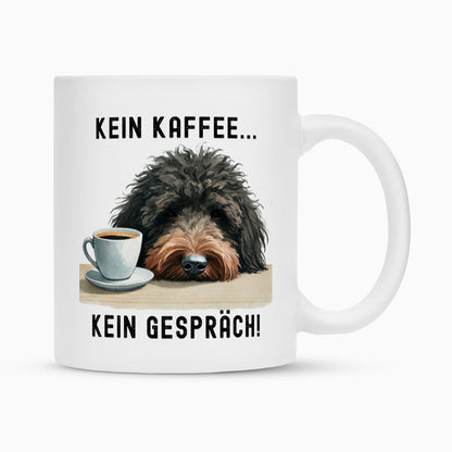 Tasse "Labradoodle dunkel - Kein Kaffee..." Weiß – hunde-shirt.de