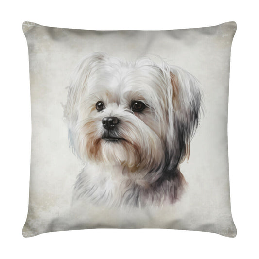 Kissen "Malteser - Beige" Weiß – hunde-shirt.de