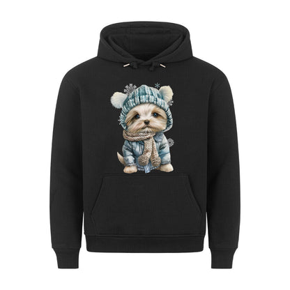 Premium Hoodie "Maltipoo - Winter" Schwarz – hunde-shirt.de