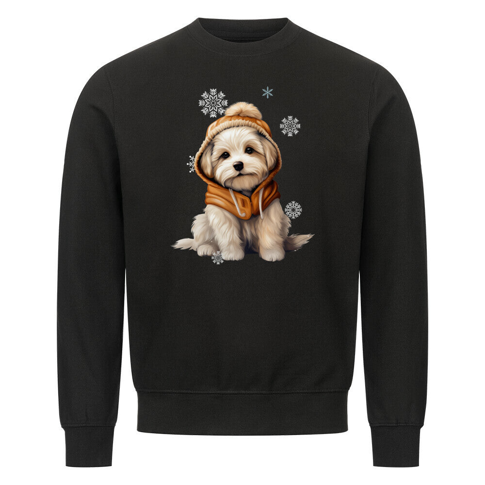 Premium Sweatshirt "Malteser - Frosty" Schwarz – hunde-shirt.de