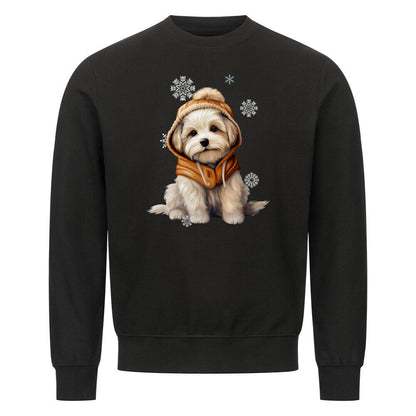 Premium Sweatshirt "Malteser - Frosty" Schwarz – hunde-shirt.de