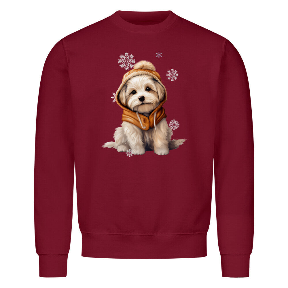 Premium Sweatshirt "Malteser - Frosty" Burgunder – hunde-shirt.de