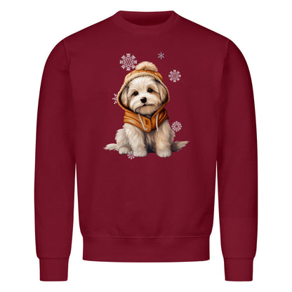 Premium Sweatshirt "Malteser - Frosty" Burgunder – hunde-shirt.de