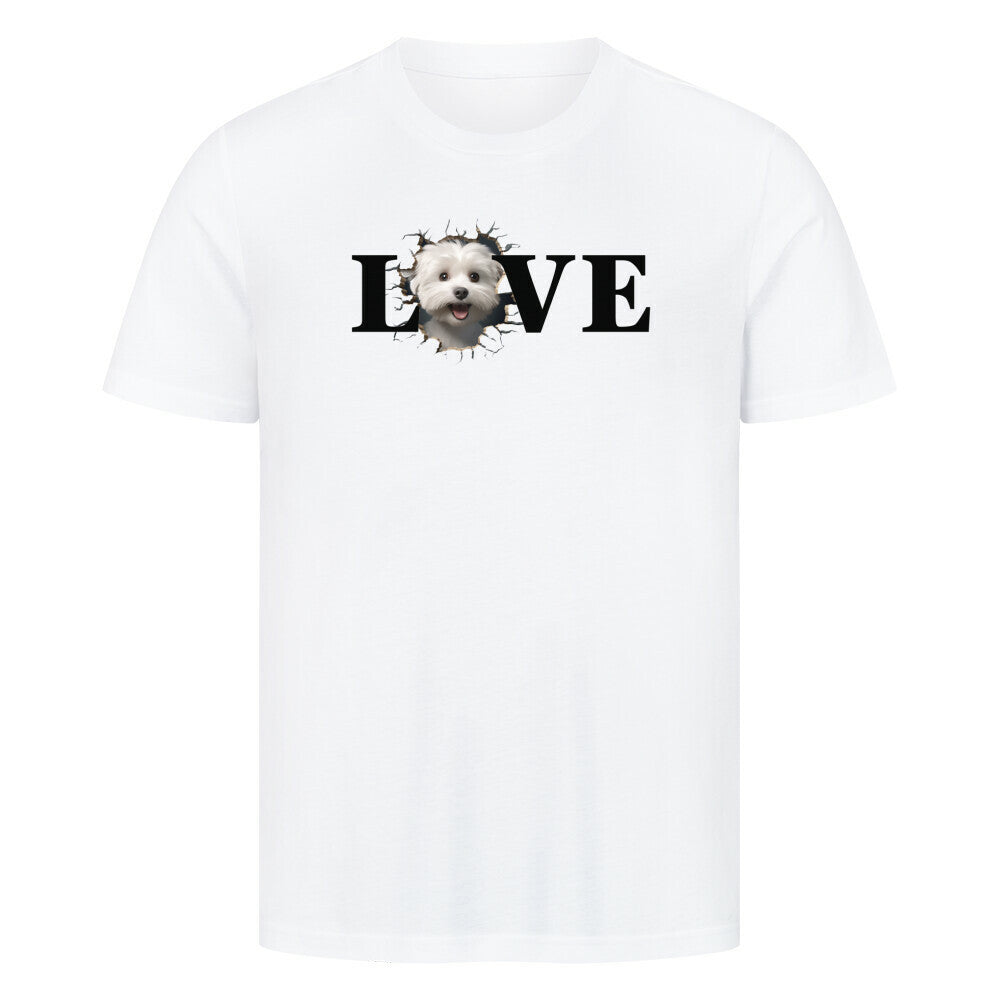 Premium T-Shirt "Malteser - LOVE" Weiß – hunde-shirt.de
