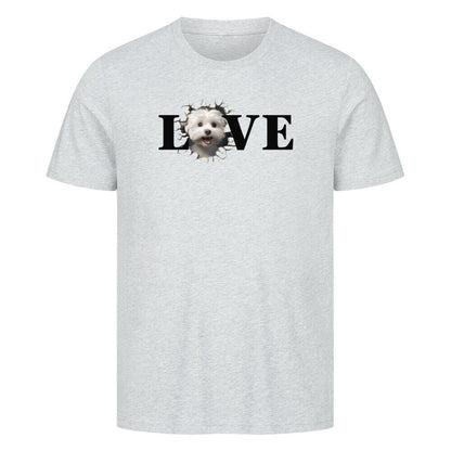 Premium T-Shirt "Malteser - LOVE" Heather Grey – hunde-shirt.de