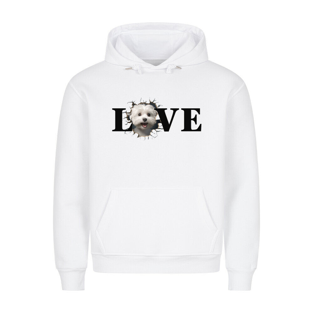 Premium Hoodie "Malteser - LOVE" Weiß – hunde-shirt.de
